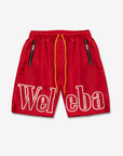 Weleba Red Nylon Shorts