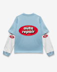 Baby Blue Double Layered Auto Repair Tee