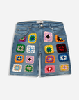 Summer Handmade Crochet Patched Jeans Shorts