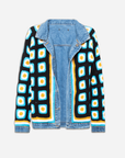 Italian Handmade Crochet Reversible Jean Jacket/Beanie