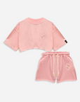 Women Miami Pink Travelers Cropped Set