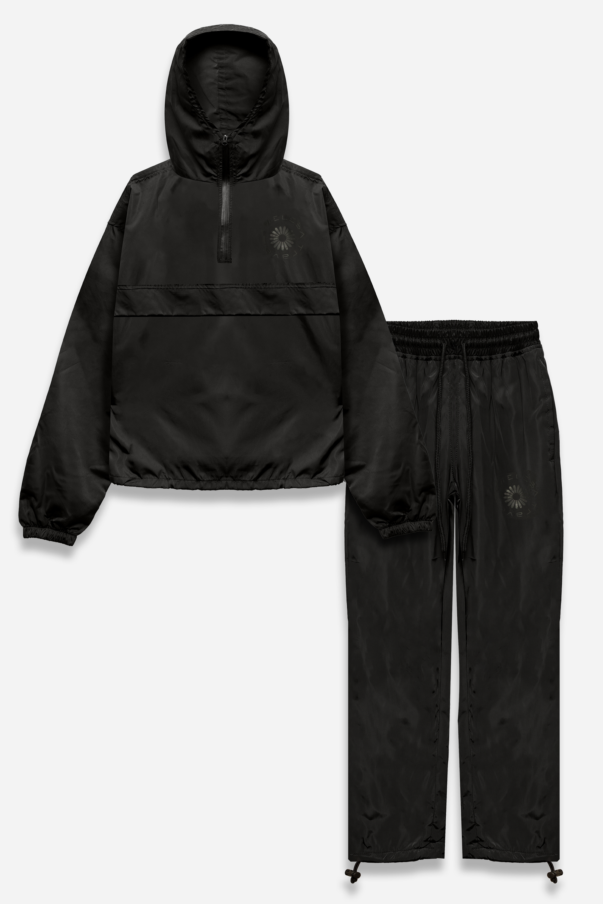 Weleba Black Plus Size Windbreaker