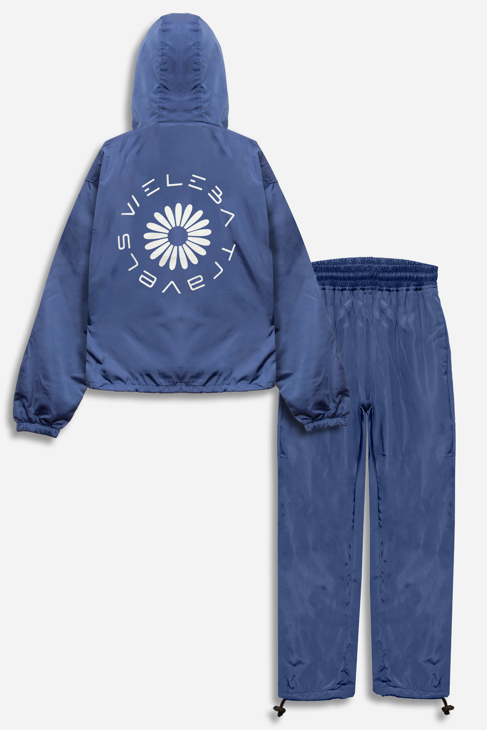 Weleba Plus Size Blue Windbreaker