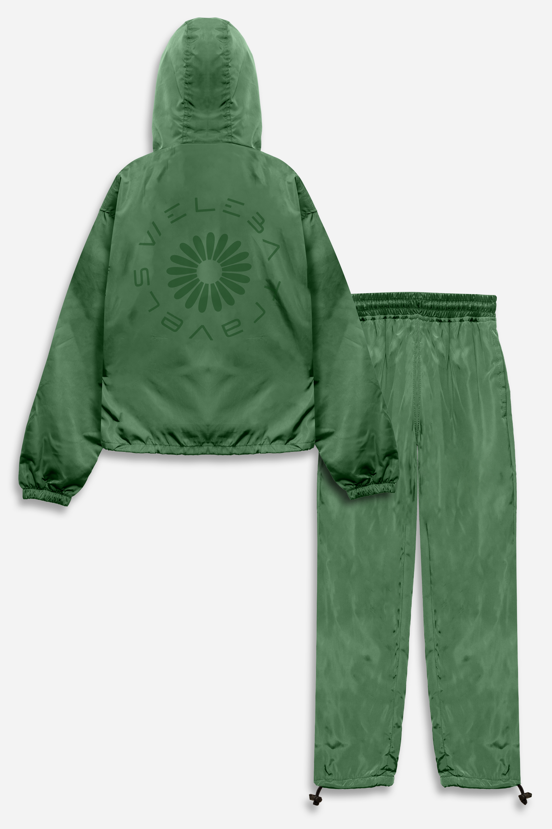 Weleba Plus Size Green Windbreaker