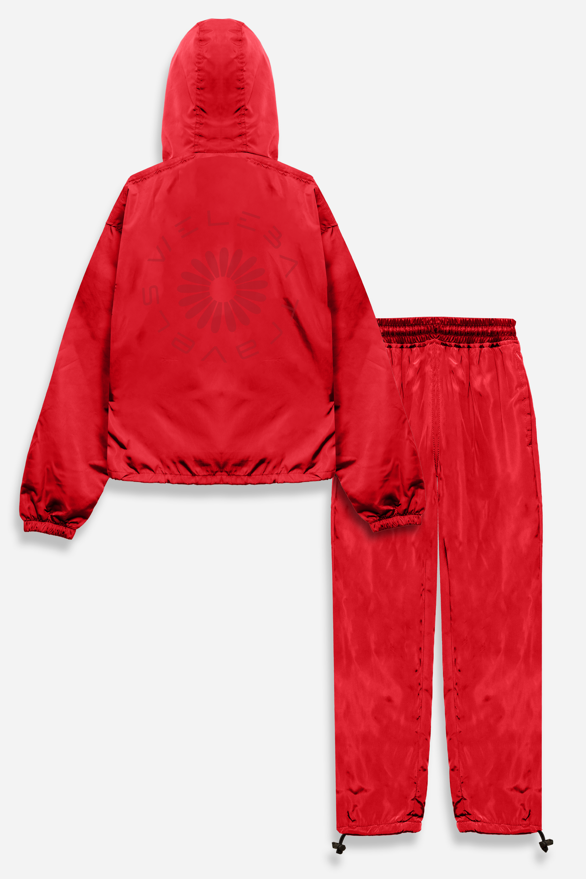 Weleba Plus Size Red Windbreaker