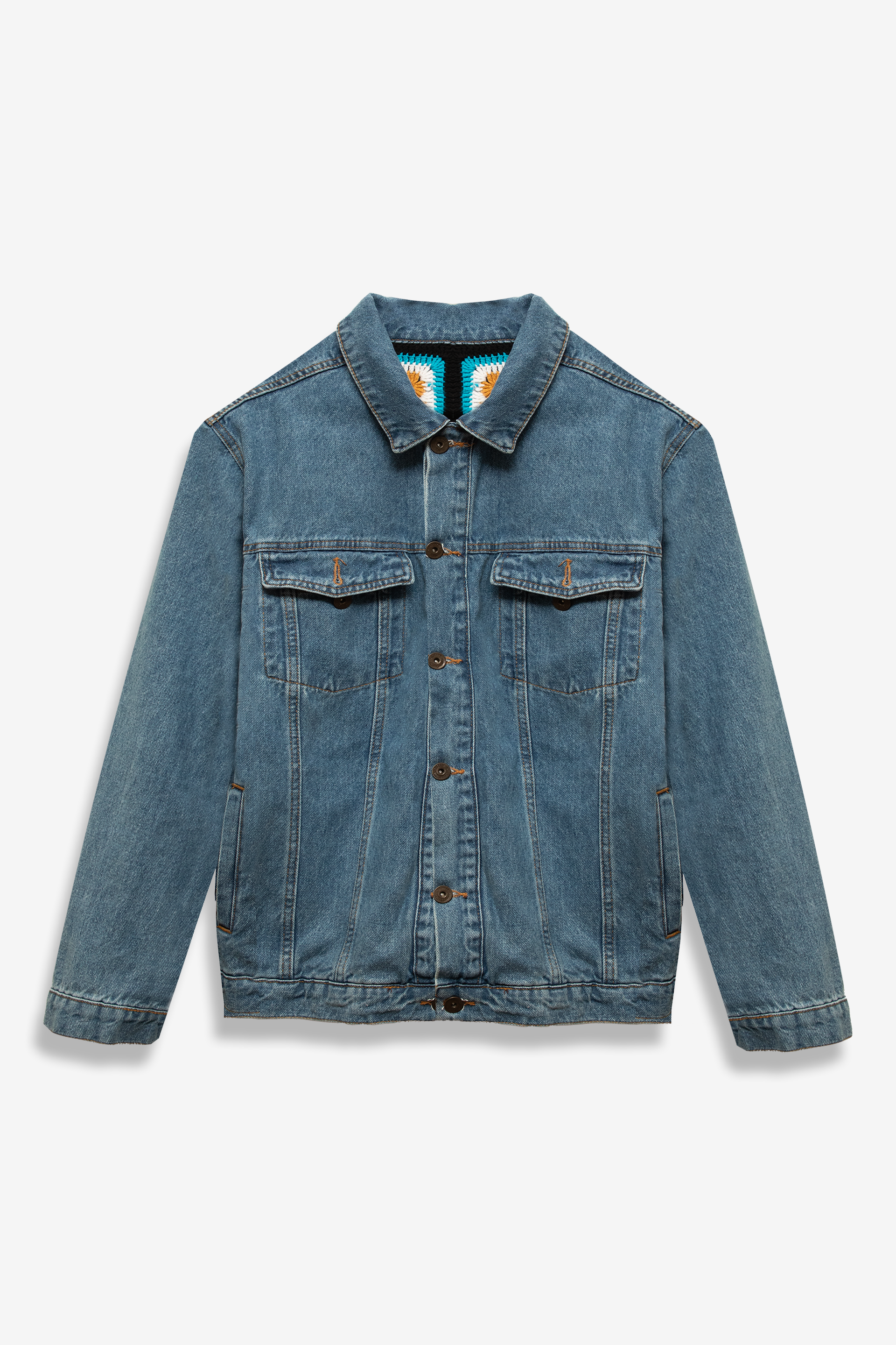 Italian Handmade Crochet Reversible Jean Jacket/Beanie