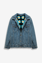 Italian Handmade Crochet Reversible Jean Jacket/Beanie