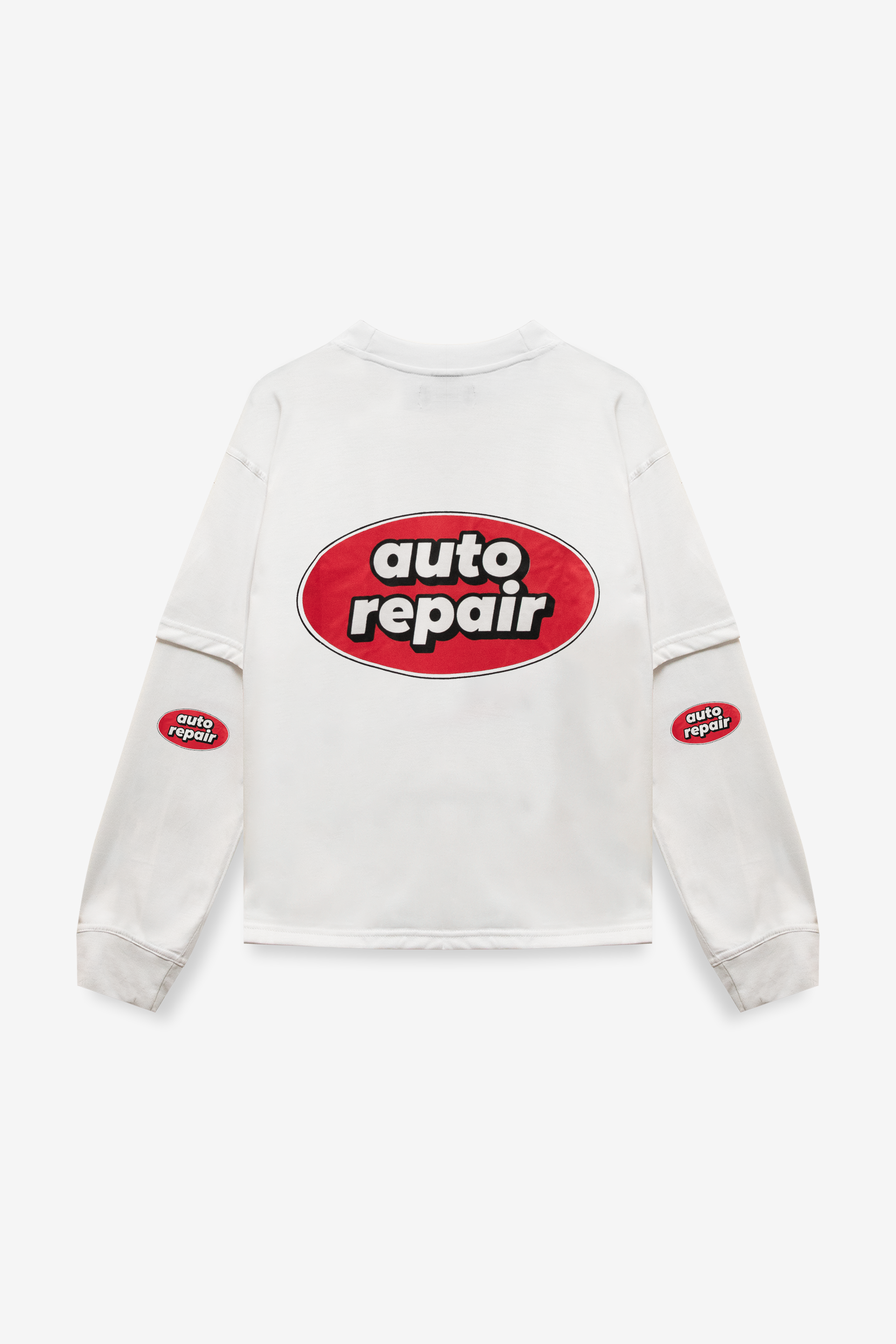 White Double Layered Auto Repair Tee
