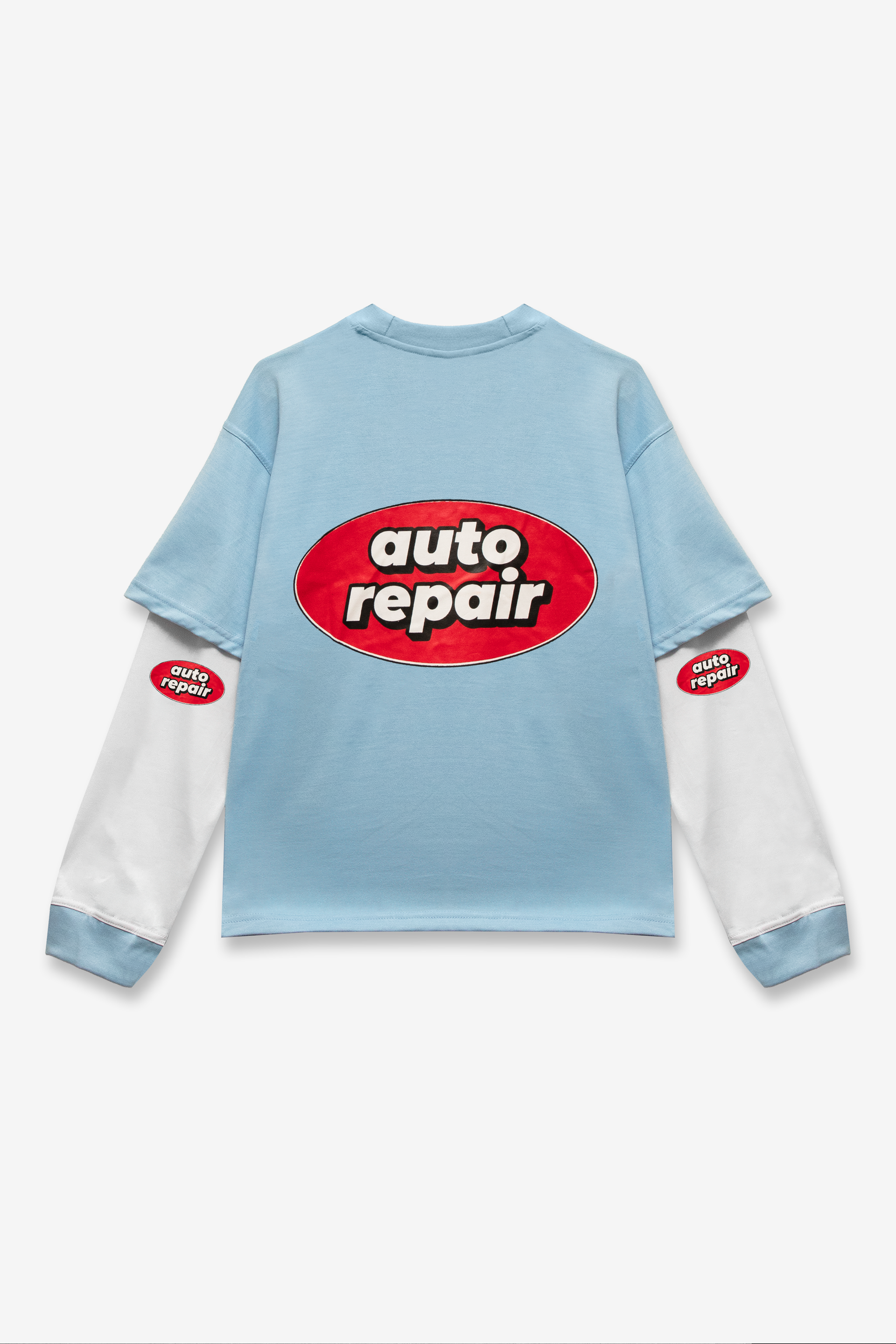 Baby Blue Double Layered Auto Repair Tee