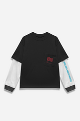 Black Double Layered Auto Repair Tee