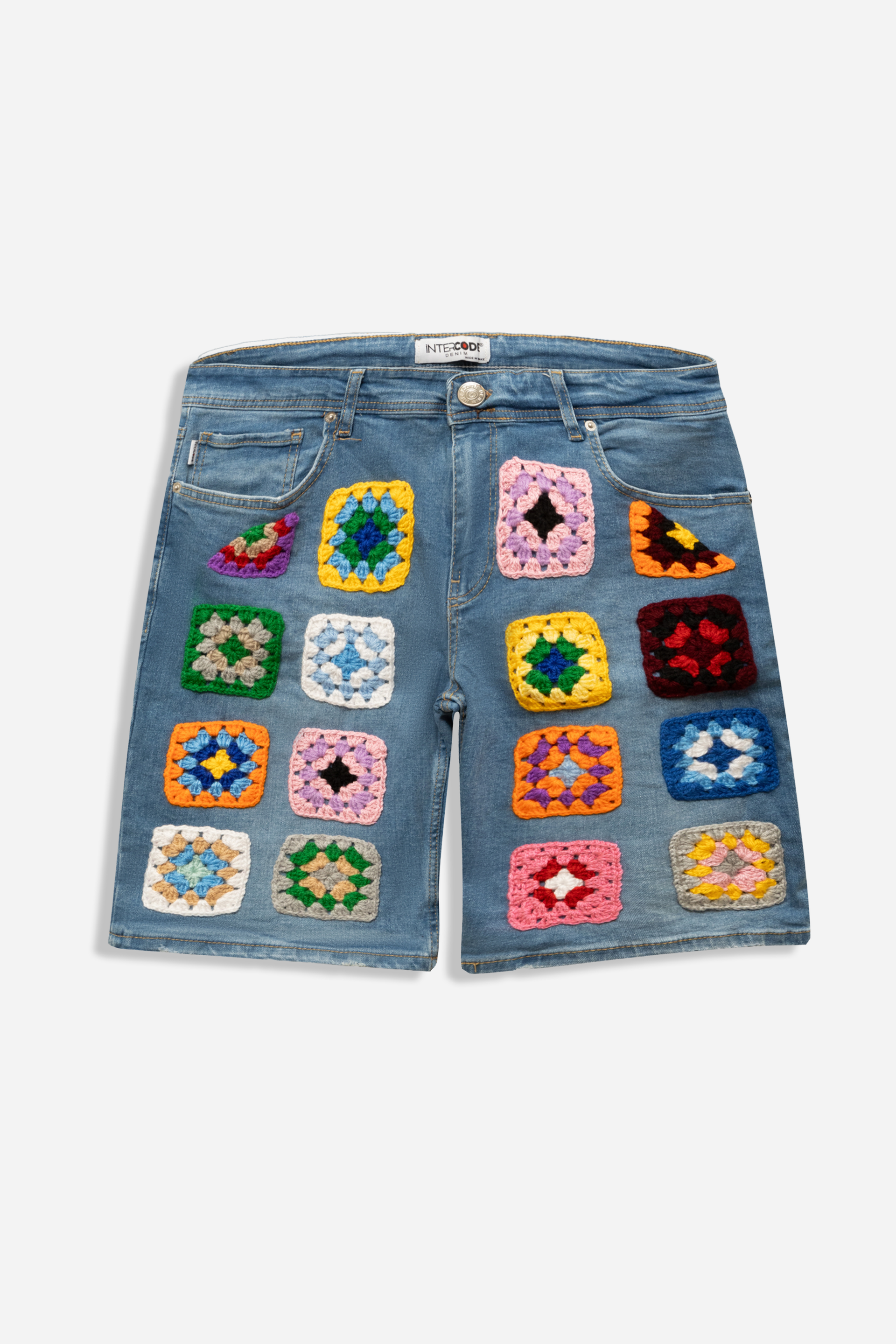 Summer Handmade Crochet Patched Jeans Shorts
