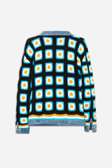 Italian Handmade Crochet Reversible Jean Jacket/Beanie