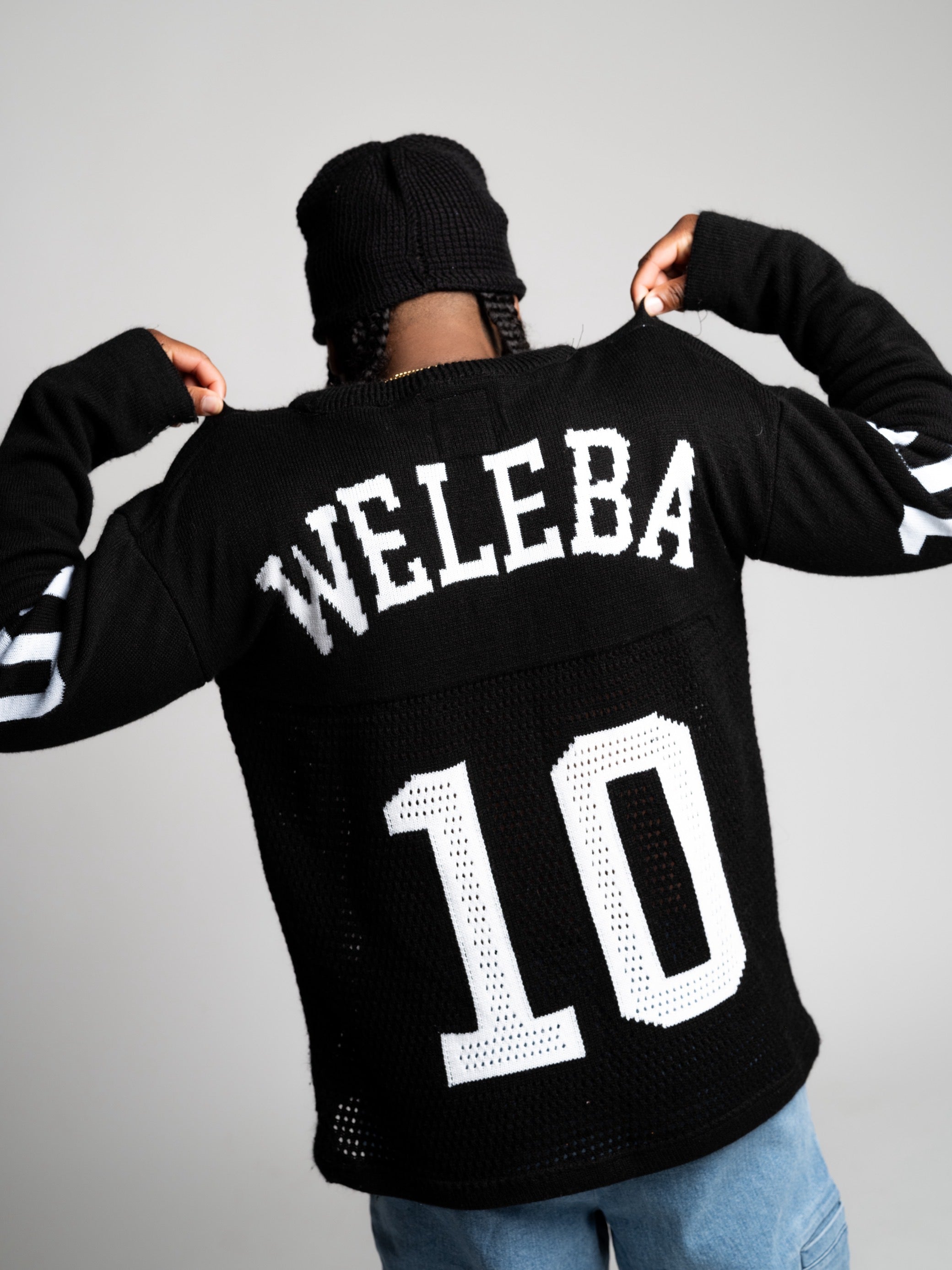 Weleba Long Sleeve Knit Mesh Classic Football Jersey