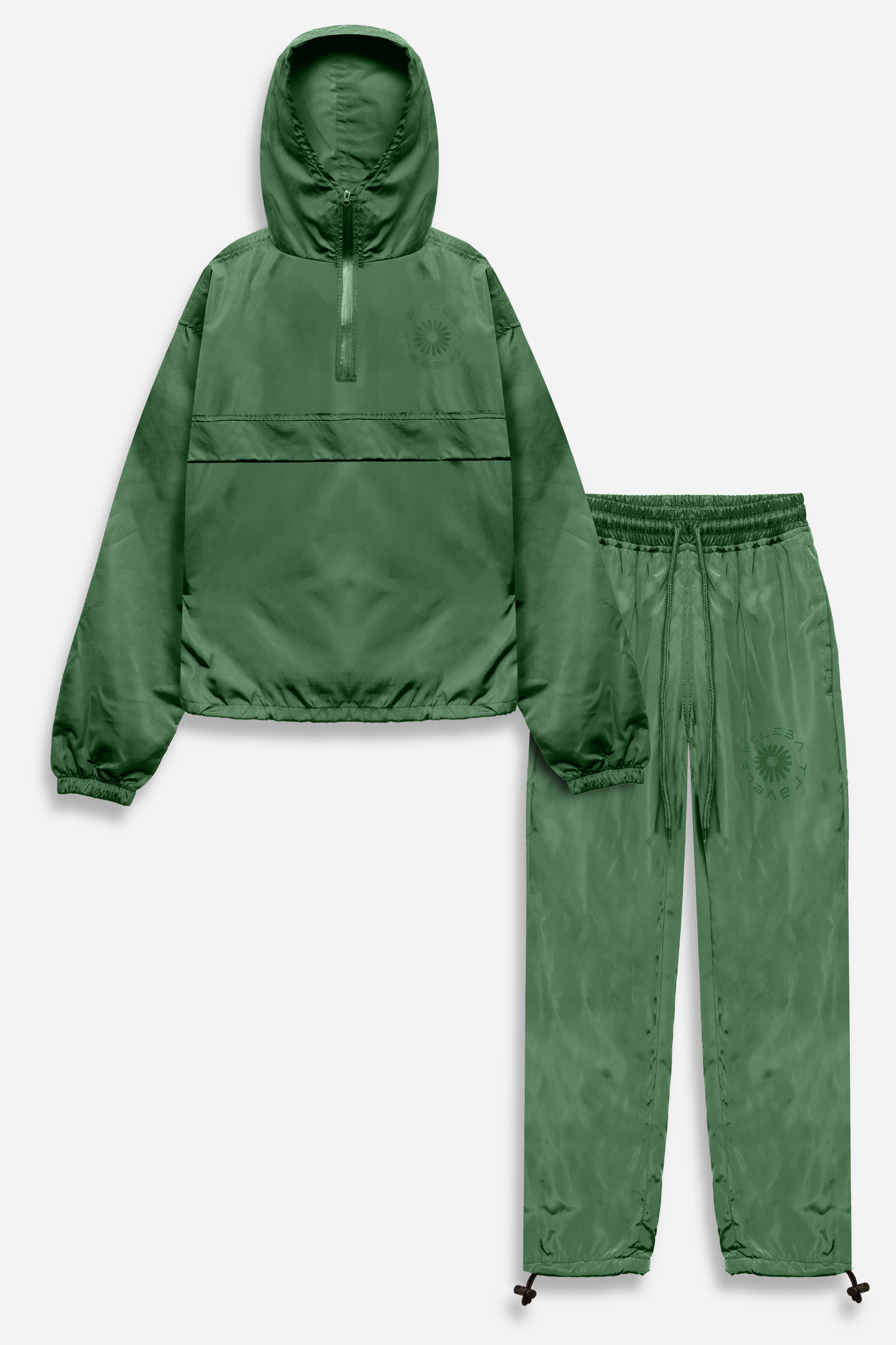 Weleba Plus Size Green Windbreaker