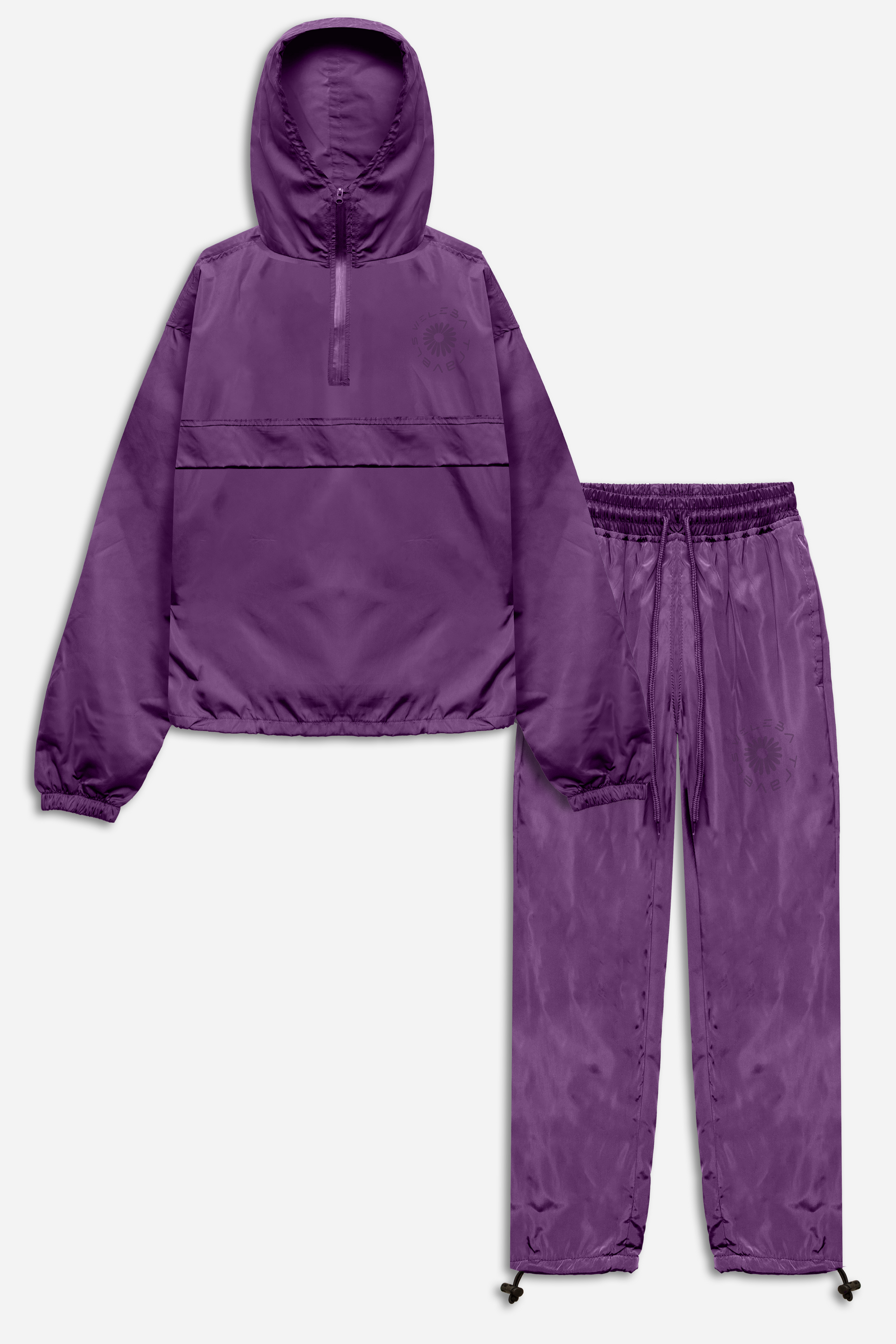 Weleba Plus Size Purple Windbreaker