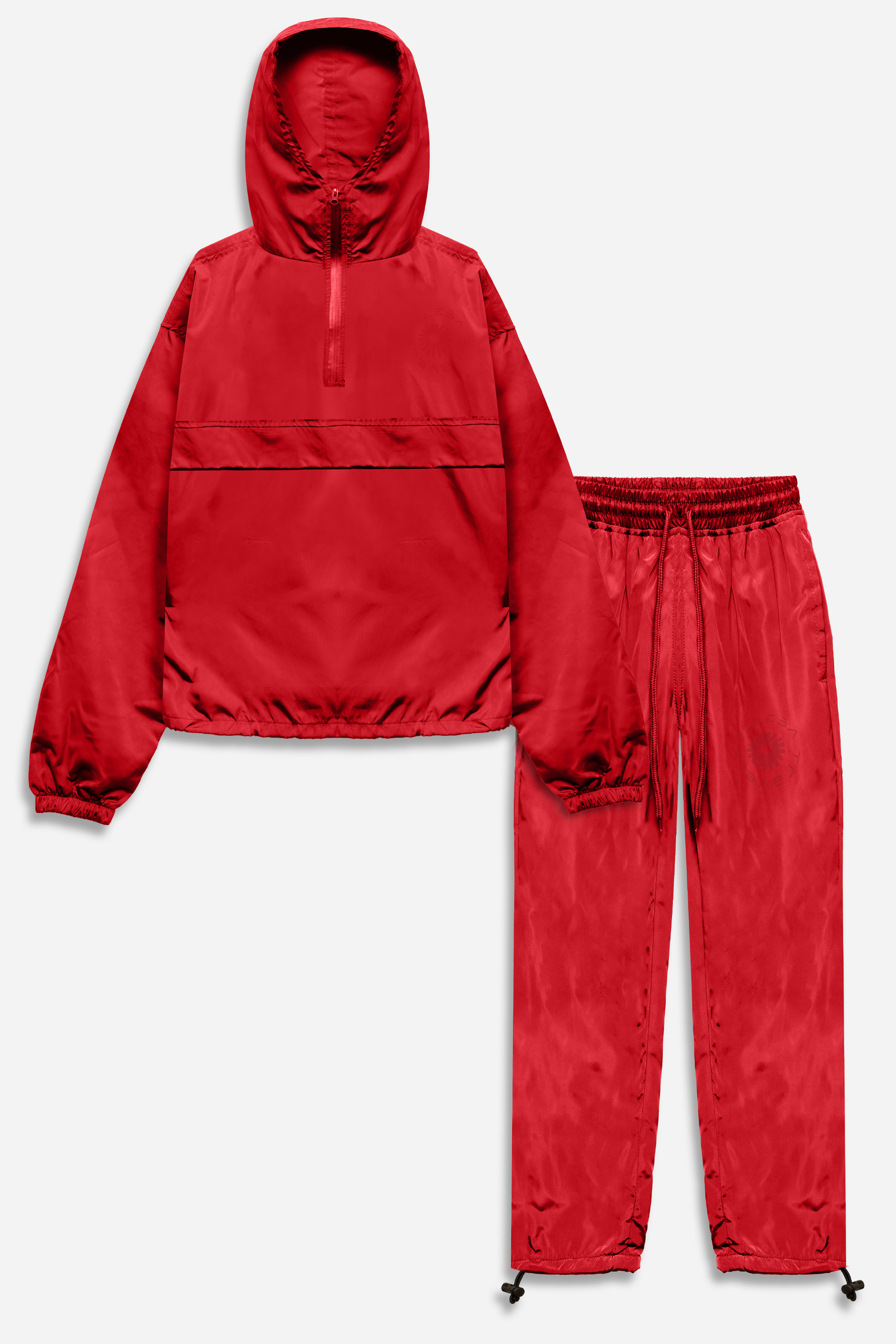 Weleba Plus Size Red Windbreaker