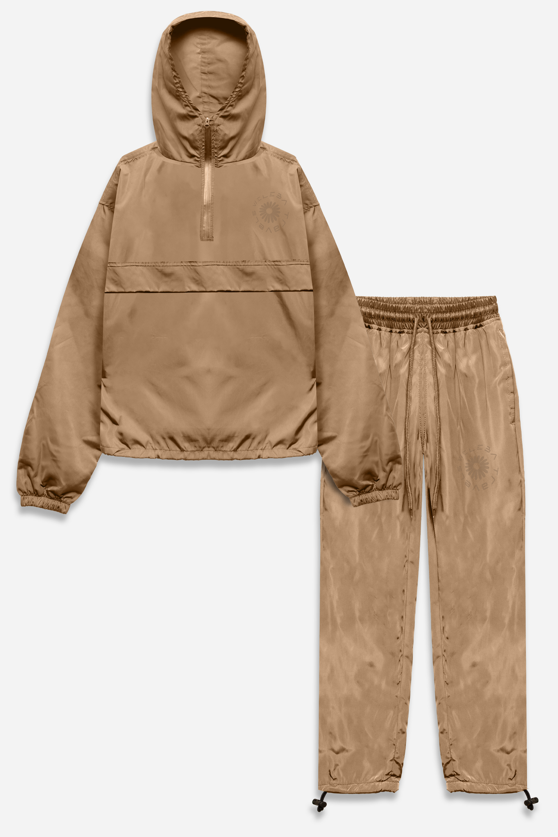 Weleba Plus Size Tan Windbreaker